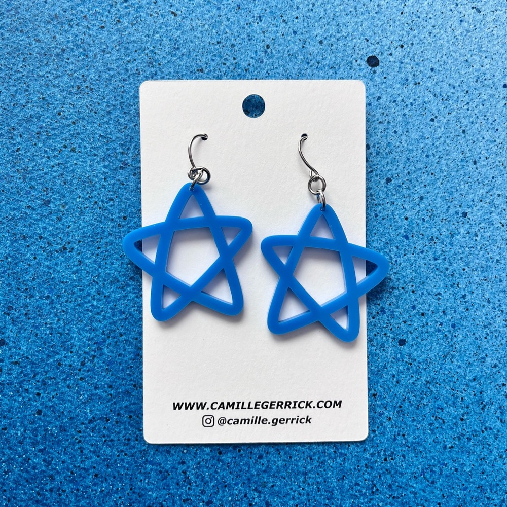Laser cut acrylic earrings - handmade!